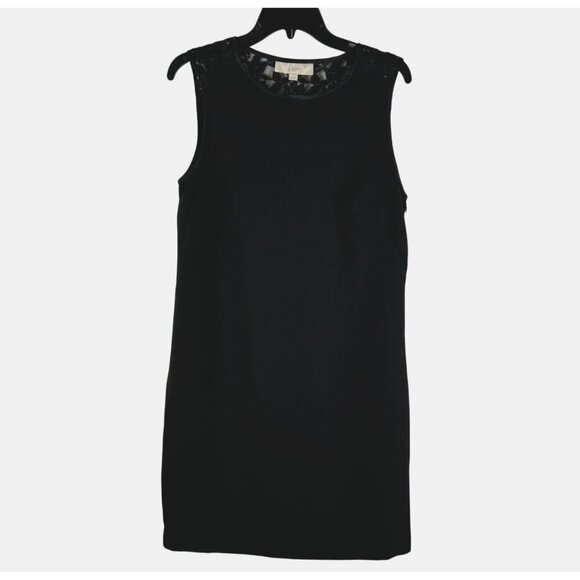 Loft Womens Sleeveless Black Lace Trim Casual Dress Size 10 - Picture 1 of 7